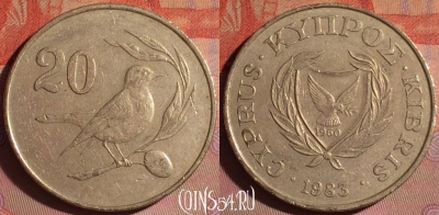 Кипр 20 центов 1983 года, KM# 57.1, 052i-050
