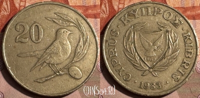 Кипр 20 центов 1983 года, KM# 57.1, s482s-072