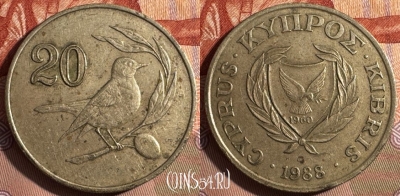 Кипр 20 центов 1988 года, KM# 57.2, 423s-046 ♛