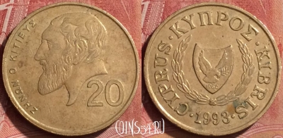 Кипр 20 центов 1993 года, KM# 62.2, 269l-017