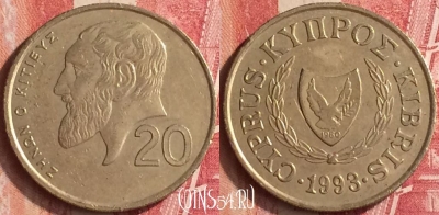 Кипр 20 центов 1993 года, KM# 62.2, 331n-101