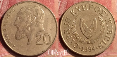 Кипр 20 центов 1994 года, KM# 62.2, 097m-022