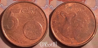 Кипр 5 евроцентов 2008 года, KM# 80, 252k-091