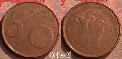 Кипр 5 евроцентов 2008 года, KM# 80, 269m-030