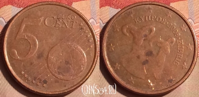 Кипр 5 евроцентов 2008 года, KM# 80, 446-069