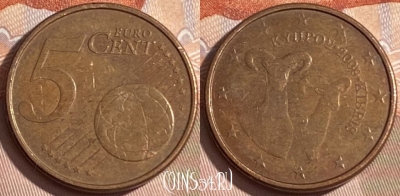 Кипр 5 евроцентов 2009 года, KM# 80, 180r-056