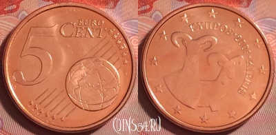 Кипр 5 евроцентов 2009 года, KM# 80, UNC, 293j-117