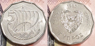 Кипр 5 милей 1982 года, KM# 50.2, 132-072