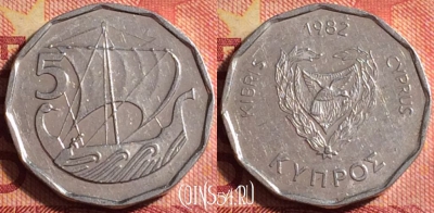 Кипр 5 милс 1982 года, KM# 50.2, 177j-055