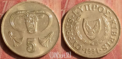 Кипр 5 центов 1994 года, KM# 55.3, 402n-071