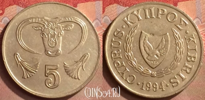 Кипр 5 центов 1994 года, KM# 55.3, 422-113