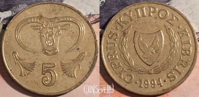 Кипр 5 центов 1994 года, KM# 55.3, a143-011