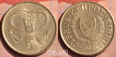 Кипр 5 центов 1998 года, KM# 55.3, 234n-050