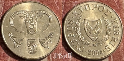 Кипр 5 центов 2004 года, KM# 55.3, s050s-169