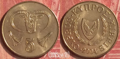 Кипр 5 центов 2004 года, KM# 55.3, 358n-056