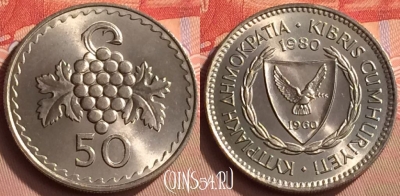 Кипр 50 милс 1980 года, KM# 41, 425-038