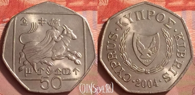 Кипр 50 центов 2004 года, KM# 66, 055l-126