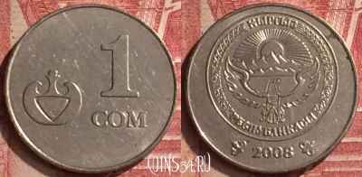 Киргизия 1 сом 2008 года, KM# 14, 052n-120