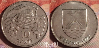 Кирибати 10 центов 1979 года, KM# 4, 336g-092