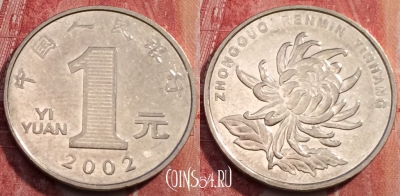 Китай 1 юань 2002 года, Y# 1212, 252-144