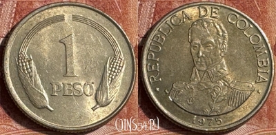 Колумбия 1 песо 1975 года, KM# 258, 181s-073 ♛