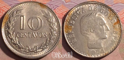 Колумбия 10 сентаво 1974 года, KM# 253, 192a-130