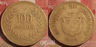 Колумбия 100 песо 1993 года, KM# 285, 223-011