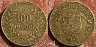 Колумбия 100 песо 1993 года, KM# 285, 224s-091