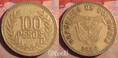 Колумбия 100 песо 2006 года, KM# 285, 209a-095