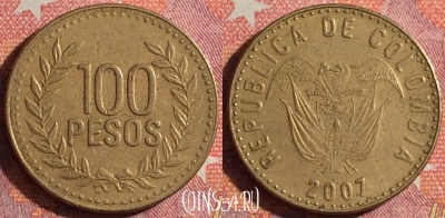 Колумбия 100 песо 2007 года, KM# 285, 350-048