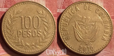 Колумбия 100 песо 2010 года, KM# 285, 270l-115