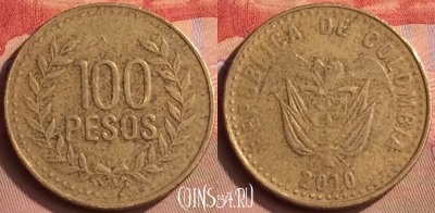 Колумбия 100 песо 2010 года, KM# 285, 412-028