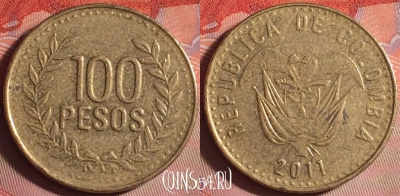 Колумбия 100 песо 2011 года, KM# 285, 152j-133