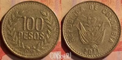 Колумбия 100 песо 2011 года, KM# 285, 307n-029