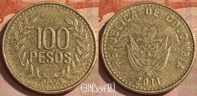 Колумбия 100 песо 2011 года, KM# 285, 462r-055