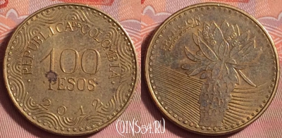 Колумбия 100 песо 2012 года, KM# 296, 207k-064