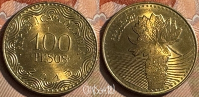 Колумбия 100 песо 2015 года, KM# 296, 206s-028 ♛