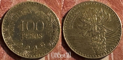 Колумбия 100 песо 2016 года, KM# 296, 222s-123