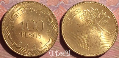 Колумбия 100 песо 2017 года, KM# 296, 253f-100