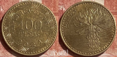 Колумбия 100 песо 2021 года, KM# 296, 244r-088