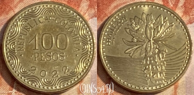 Колумбия 100 песо 2022 года, KM# 296, 450r-140 ♛