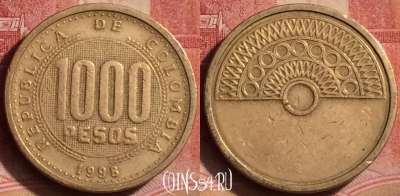 Колумбия 1000 песо 1998 года, KM# 288, 395-126