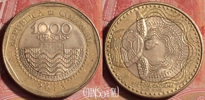 Колумбия 1000 песо 2013 года, KM# 299, 392-119
