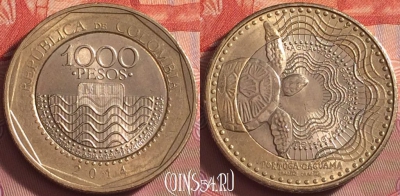Колумбия 1000 песо 2014 года, KM# 299, 184k-070