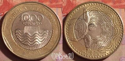 Колумбия 1000 песо 2014 года, KM# 299, 292f-131
