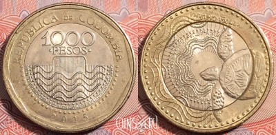 Колумбия 1000 песо 2015 года, KM# 299, a119-137