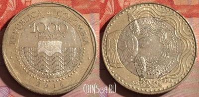 Колумбия 1000 песо 2016 года, KM# 299, 264c-032