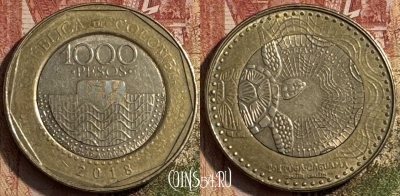 Колумбия 1000 песо 2018 года, KM# 299, 184s-059 ♛