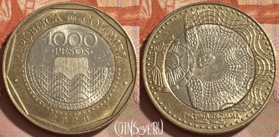 Колумбия 1000 песо 2020 года, KM# 299, 218r-004 ♛