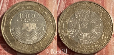 Колумбия 1000 песо 2020 года, KM# 299, 423r-004
